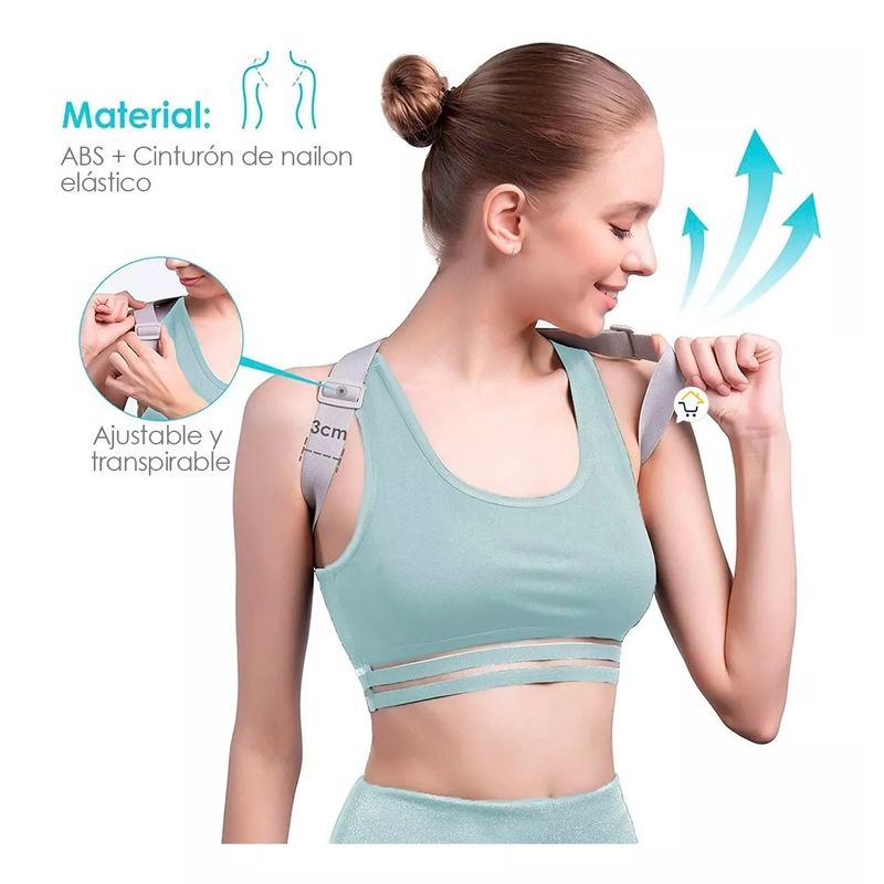 GENERICO - Corrector De Postura Inteligente Vibracion Recargable Ajustable
