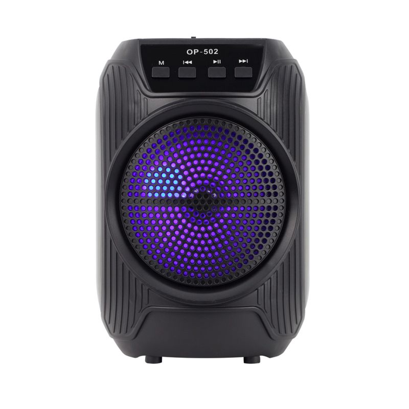 GENERICO - Parlante Bluetooth Recargable Con Led Basik Op502  Fm Usb