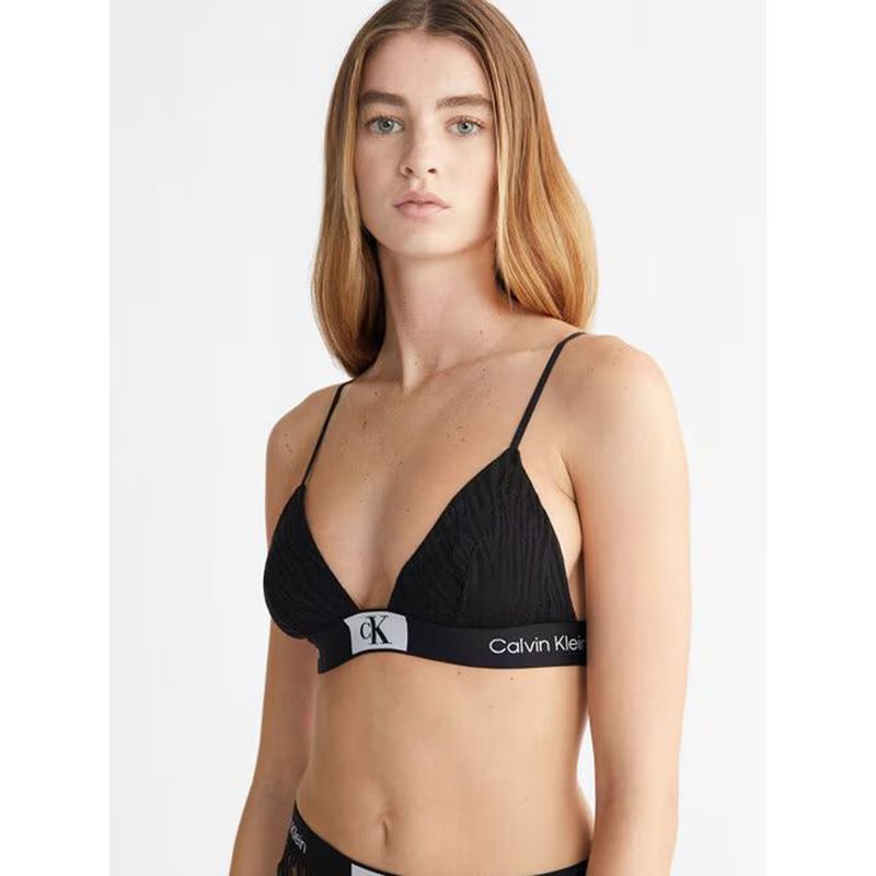 CALVIN KLEIN - Bralette Triangular Negro De Encaje - Ck 1996 Calvin Klein