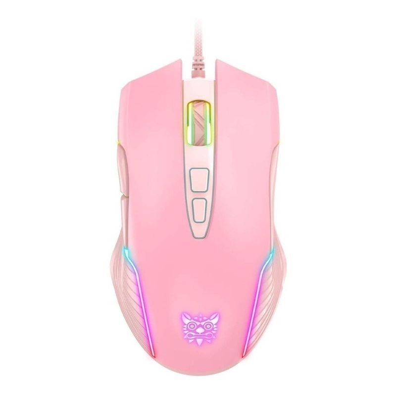 ONIKUMA - Mouse Gamer Inalámbrico CW905 RGB Rosa 7 Botones 6400 DPI Onikuma