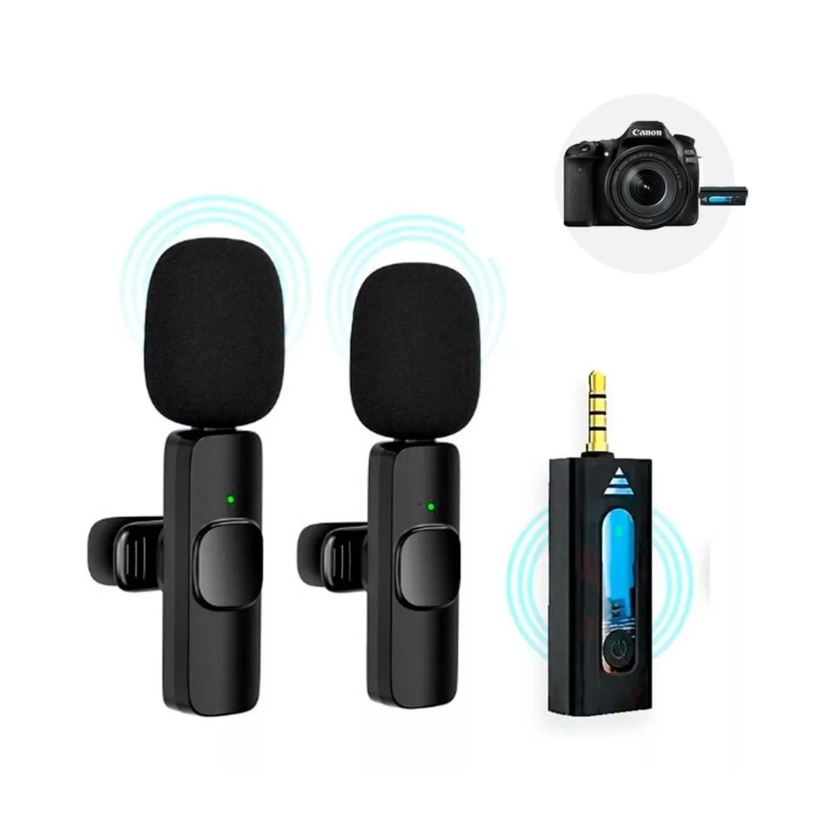 GENERICO - Micrófonos De Solapa Inalámbricos K35 X 2 MIC PLUG