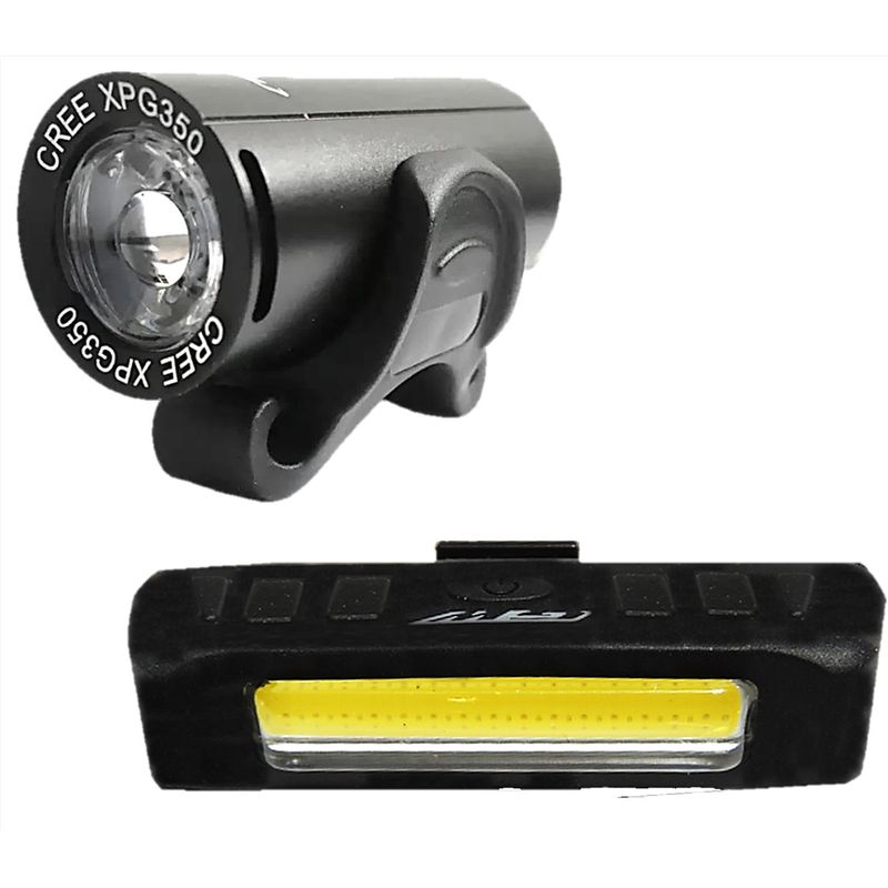 GW - Combo Luz Bicicleta Gw Recargable Usb Delantera + Trasera