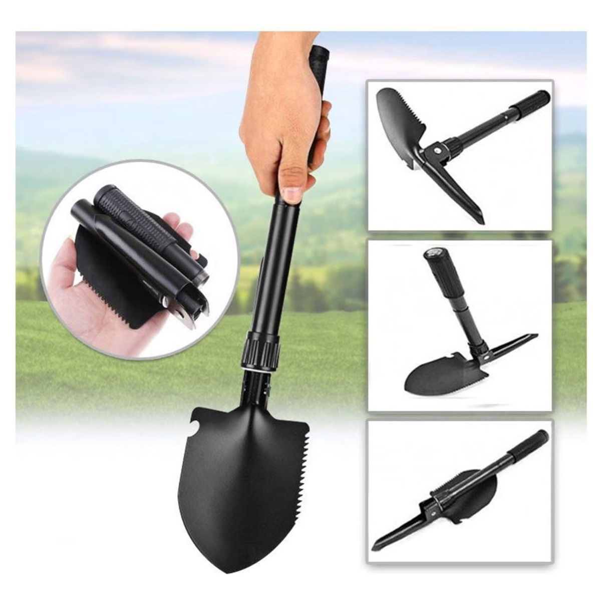 GENERICO - Pala Plegable Portátil Camping Supervivencia Jardinería Casa