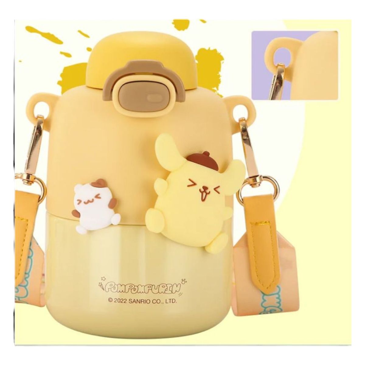 GENERICO - Termo Botilito Kawaii Anime Pompompurin De Acero Inoxidable