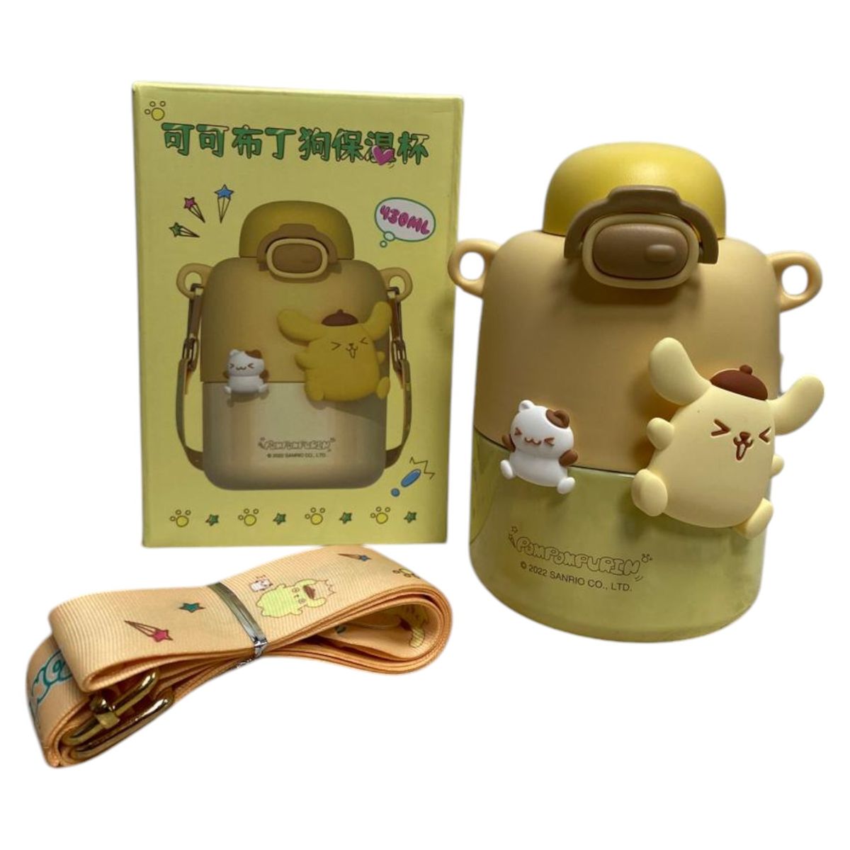 GENERICO - Termo Botilito Kawaii Anime Pompompurin De Acero Inoxidable