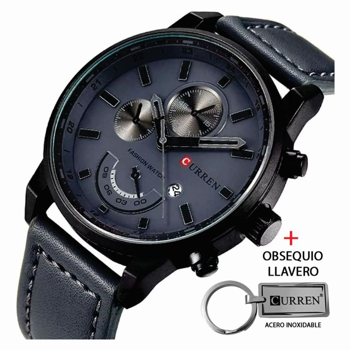 Curren - Reloj Hombre Curren 8217 Cuero Mas obsequio Llavero