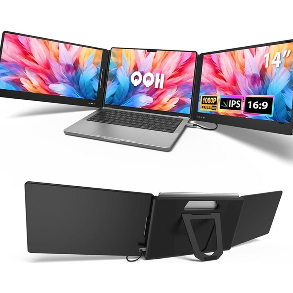 GENERICO - Extensor De Pantalla Triple Qqh Para Portatil Fhd 1080p Ips