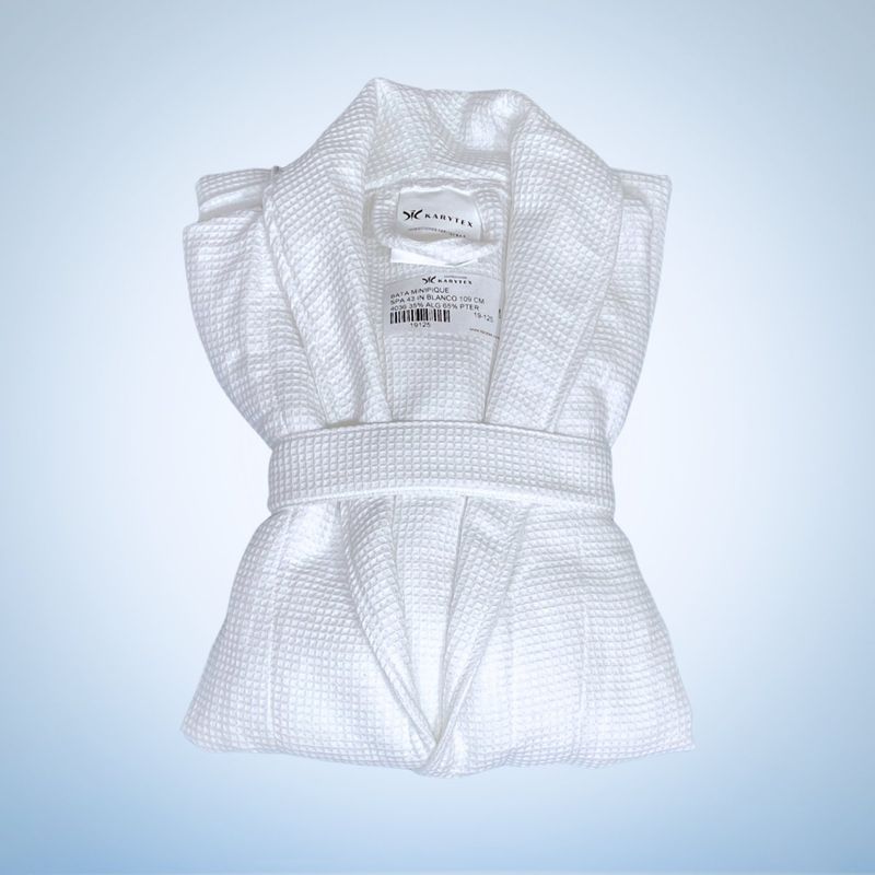 KARYTEX - Bata Salida De Ducha Minipique Spa Color Blanco - Karytex