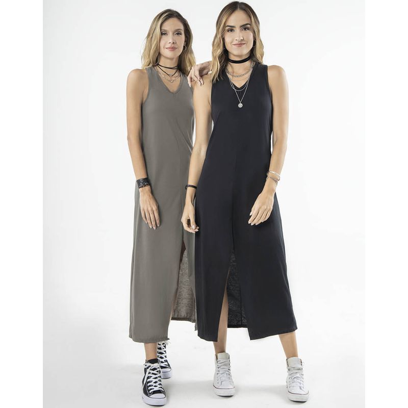 RUTTA - Vestido Largo Mujer Negro Rutta 9895