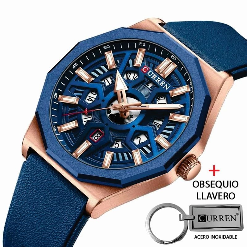 CURREN - Reloj Curren 8432 Calendario Correa De Silicona Mas Llavero