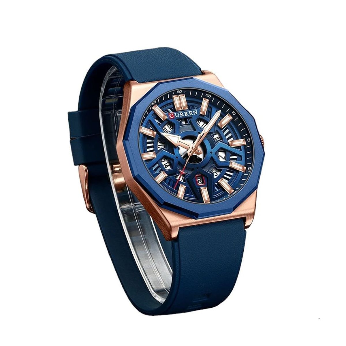 CURREN - Reloj Curren 8432 Calendario Correa De Silicona Mas Llavero