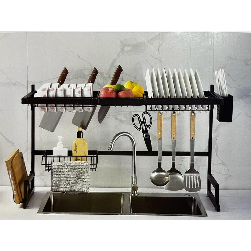 HOME - Estante De Acero Inoxidable Escurridor 65cm Negro