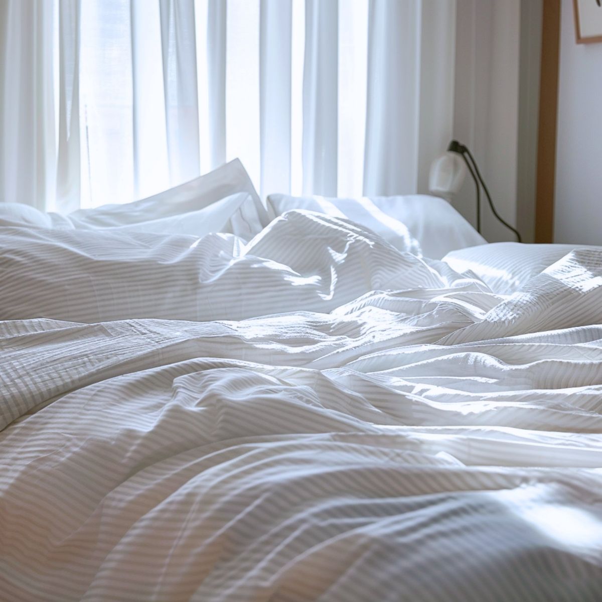 KARYTEX - Funda Duvet Sateen Rayas Cama Doble Color Blanco 125 Gramos Mindy.