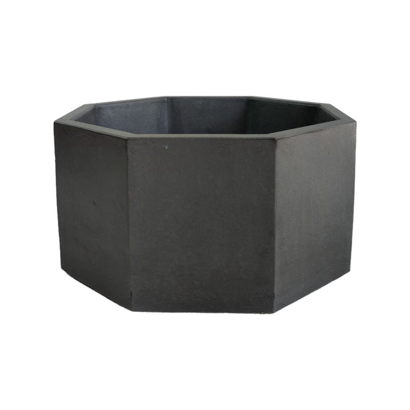 DE CONCRETO MATERAS Y DISEÑO - Matera Terrario Hexagonal de Cemento 85x18 cm Oscuro