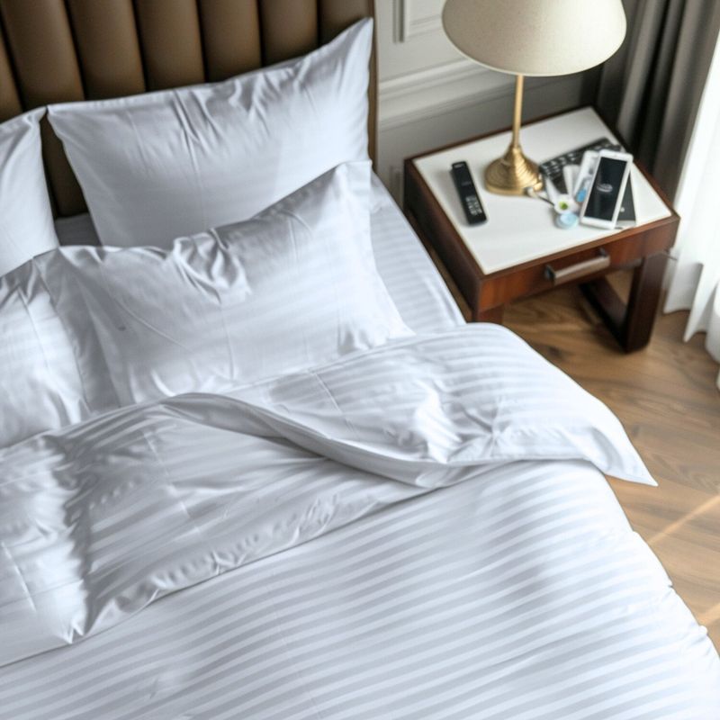 KARYTEX - Funda Duvet Sateen Rayas Cama King Color Blanco 125 Gramos Mindy.