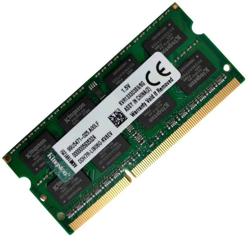 KINGSTON - Memoria Ram Para Portatil Ddr3 8gb Kingston 10600 - 1333 Mhz 1.5V.