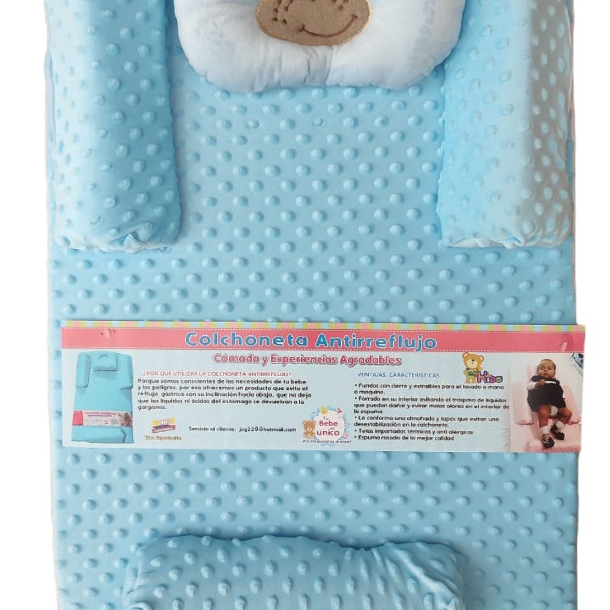 GENERICO - Colchoneta antirreflujo de bebe antialérgica 50x75x14