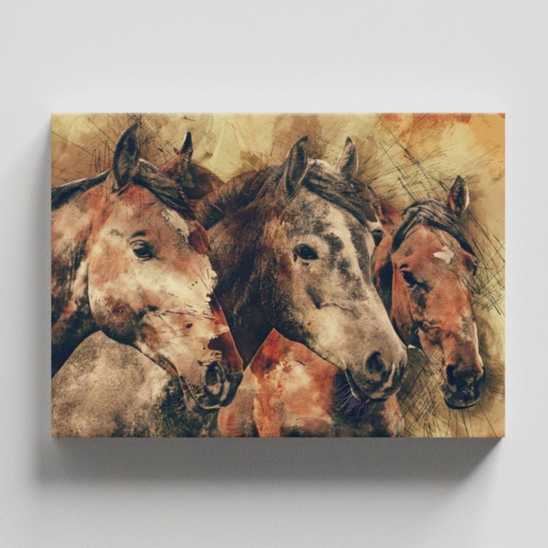 TAYRONA STORE - Cuadros Retablo Animales Caballos 286 - 50x35cm