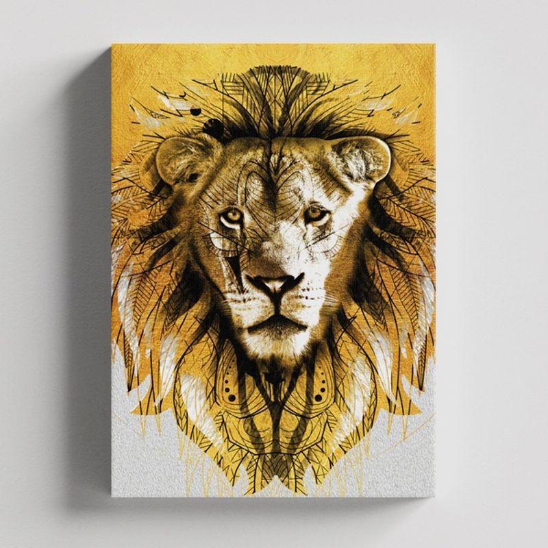 TAYRONA STORE - Cuadros Retablo Animales Leones Colores 235 - 35x50cm