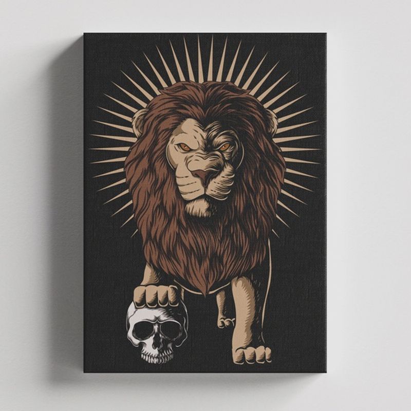 TAYRONA STORE - Cuadros Retablo Animales Leones Colores 279 - 35x50cm