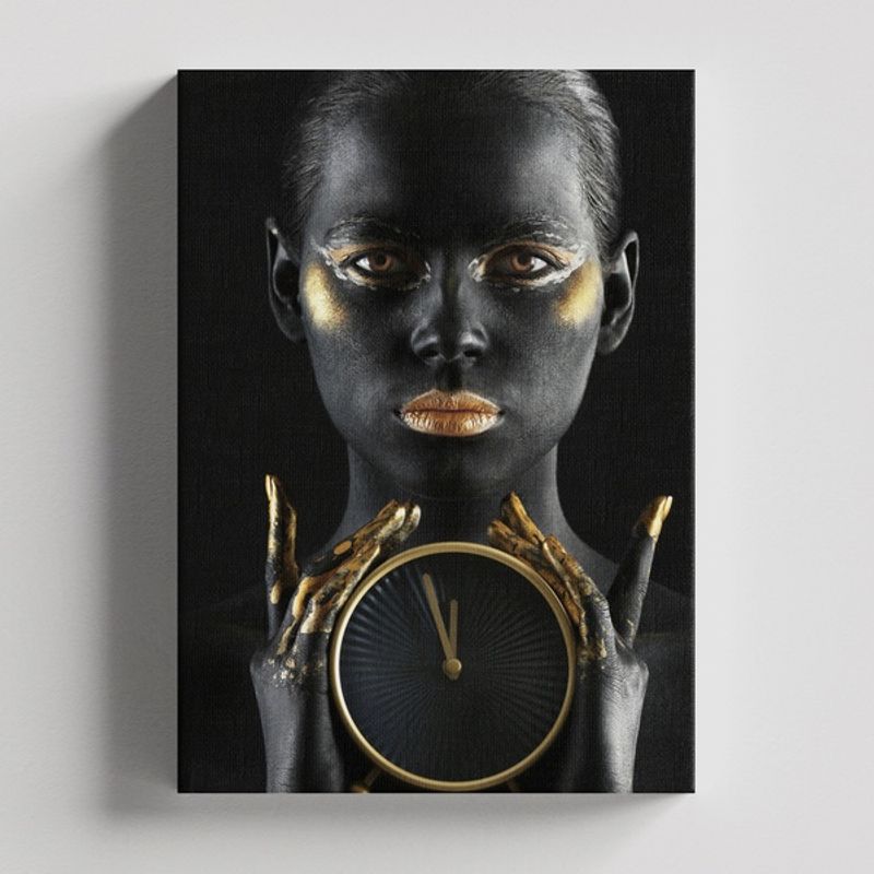 TAYRONA STORE - Cuadros Retablo Negro y Dorado Africanas 017 - 35x50cm