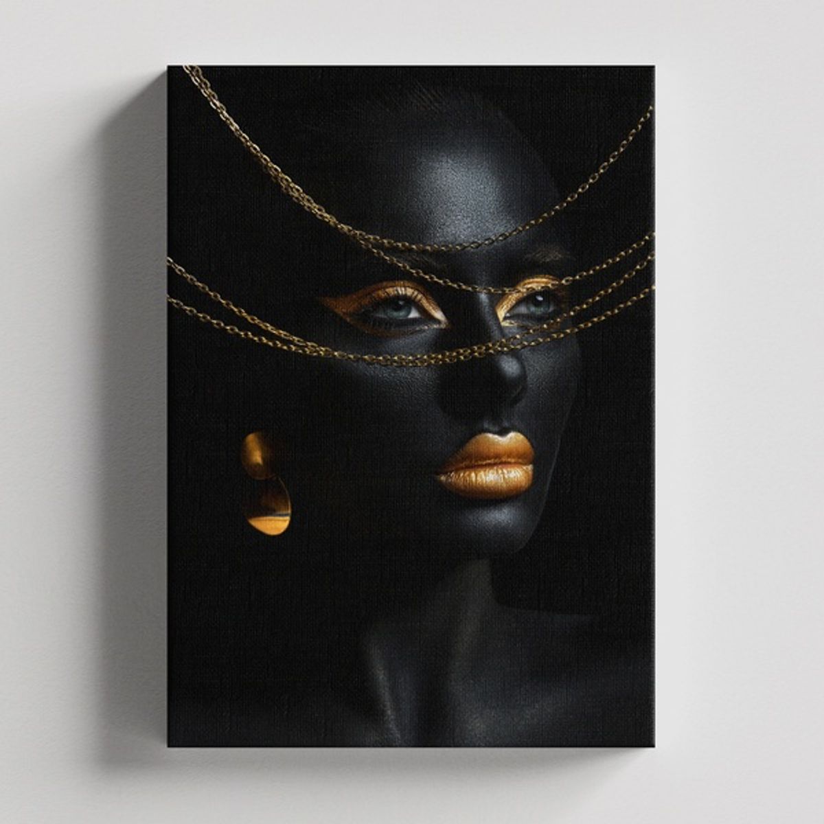 TAYRONA STORE - Cuadros Retablo Negro y Dorado Africanas 022 - 35x50cm