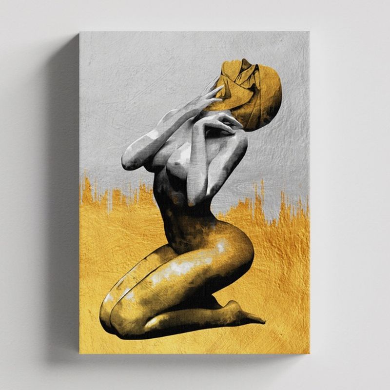 TAYRONA STORE - Cuadros Retablo Pinturas Negro y Dorado 003 - 35x50cm