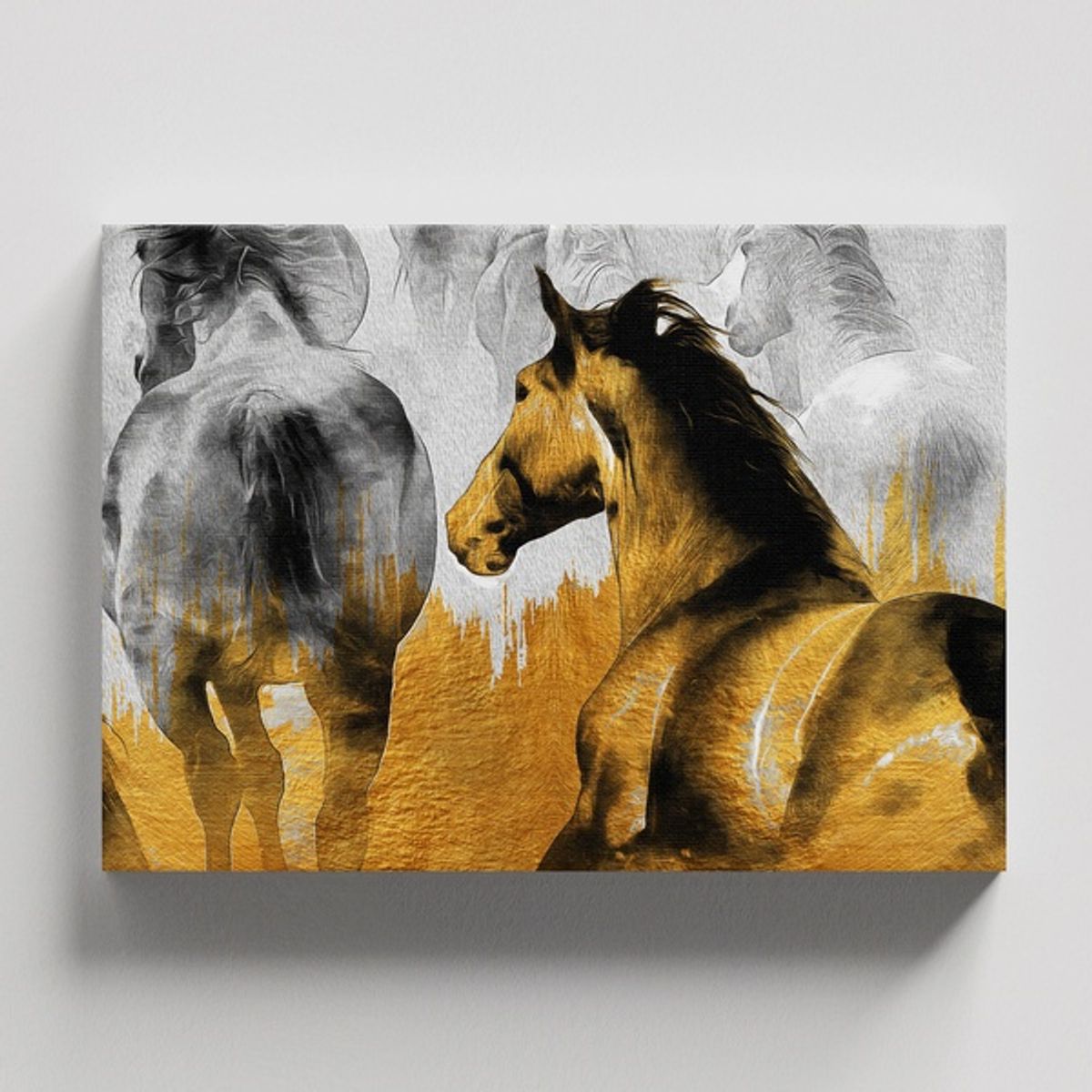 TAYRONA STORE - Cuadros Retablo Pinturas Negro y Dorado 040 - 50x35cm