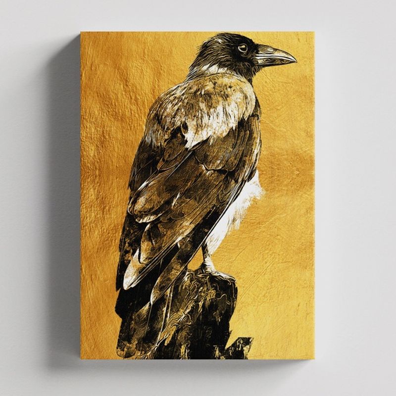TAYRONA STORE - Cuadros Retablo Pinturas Negro y Dorado 016 - 35x50cm