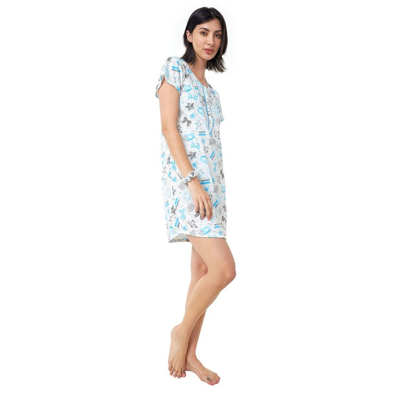 SANTANA - Batola Mujer Helena Estampada Azul Acero
