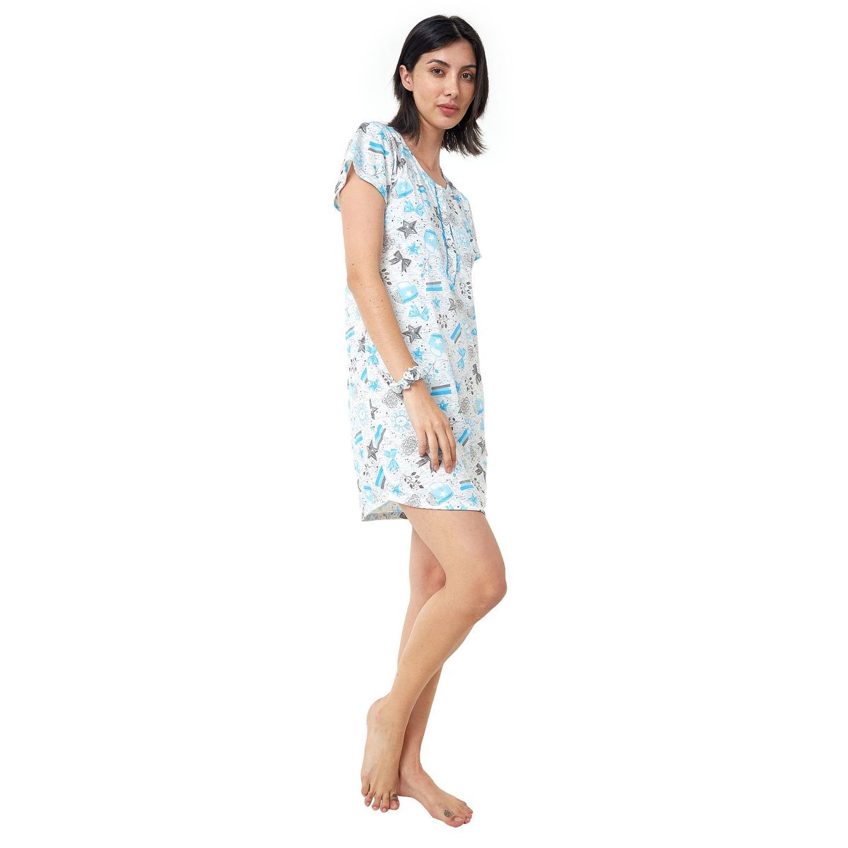 SANTANA - Batola Mujer Helena Estampada Azul Acero
