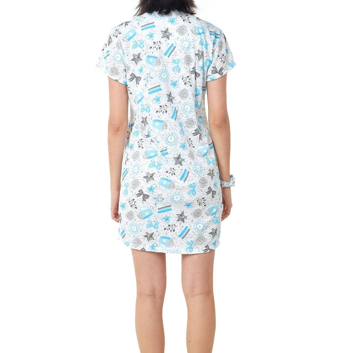 SANTANA - Batola Mujer Helena Estampada Azul Acero