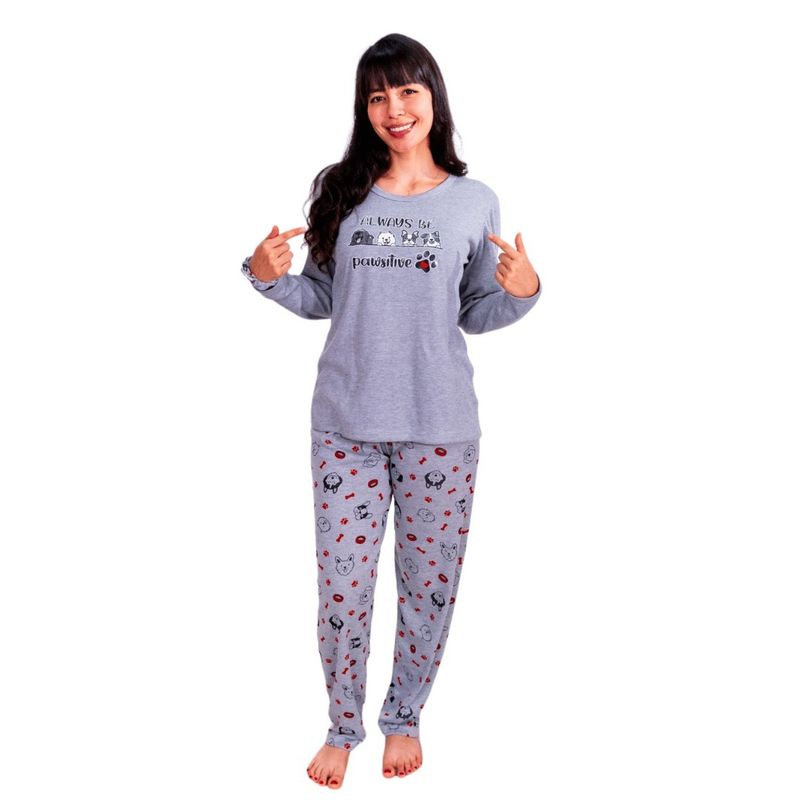 EMPIJAMADAS - Pijama mujer pantalon largo y camisa manga larga