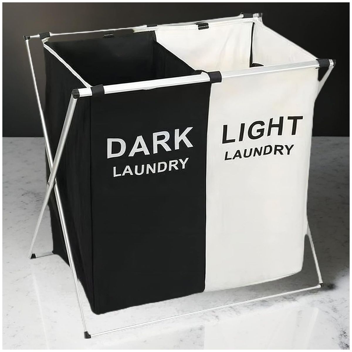 ONE PIXEL - Cesta De Ropa Para Lavanderia Clasificador Blanca Negra