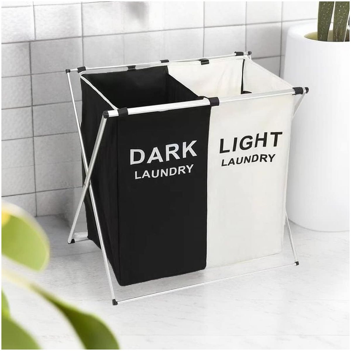 ONE PIXEL - Cesta De Ropa Para Lavanderia Clasificador Blanca Negra