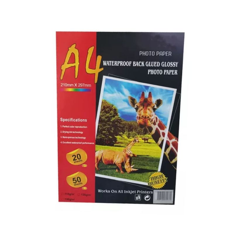 GARABATOS - Papel Fotografico Glossy A4 135gr X 100 Unid  Narsurn