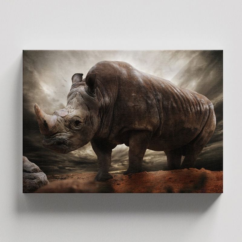 TAYRONA STORE - Cuadros Retablo Animales Rinocerontes 084 - 50x35cm