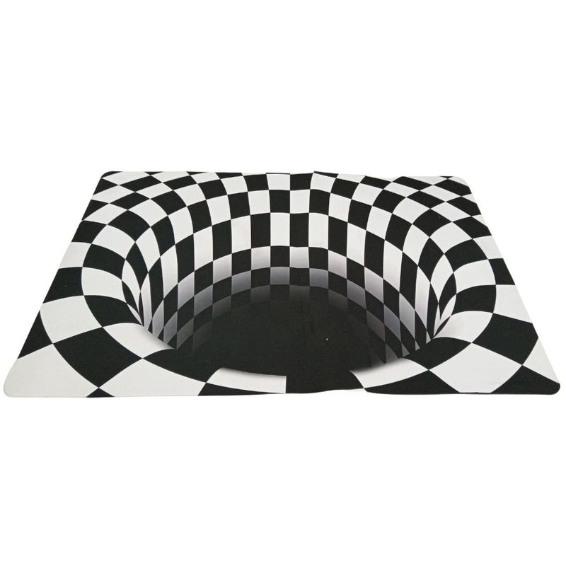 MAZUGI - Alfombra De Piso Efecto Visual 3d A Cuadros En Blanco 40x60
