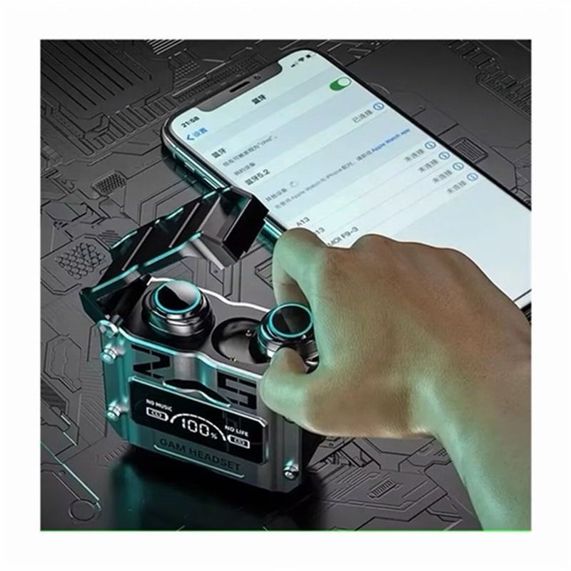 GENERICO - Audifonos Gamer Inalambricos M25 Con Pantalla Led Color Gris
