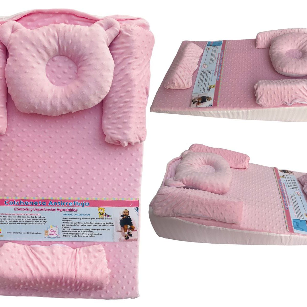 GENERICO - Colchoneta antirreflujo de bebe antialérgica 60x90x14