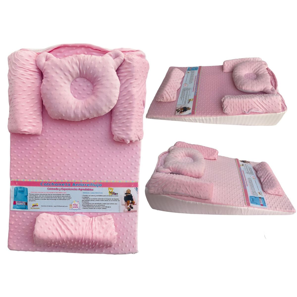 GENERICO - Colchoneta antirreflujo de bebe antialérgica 60x90x14