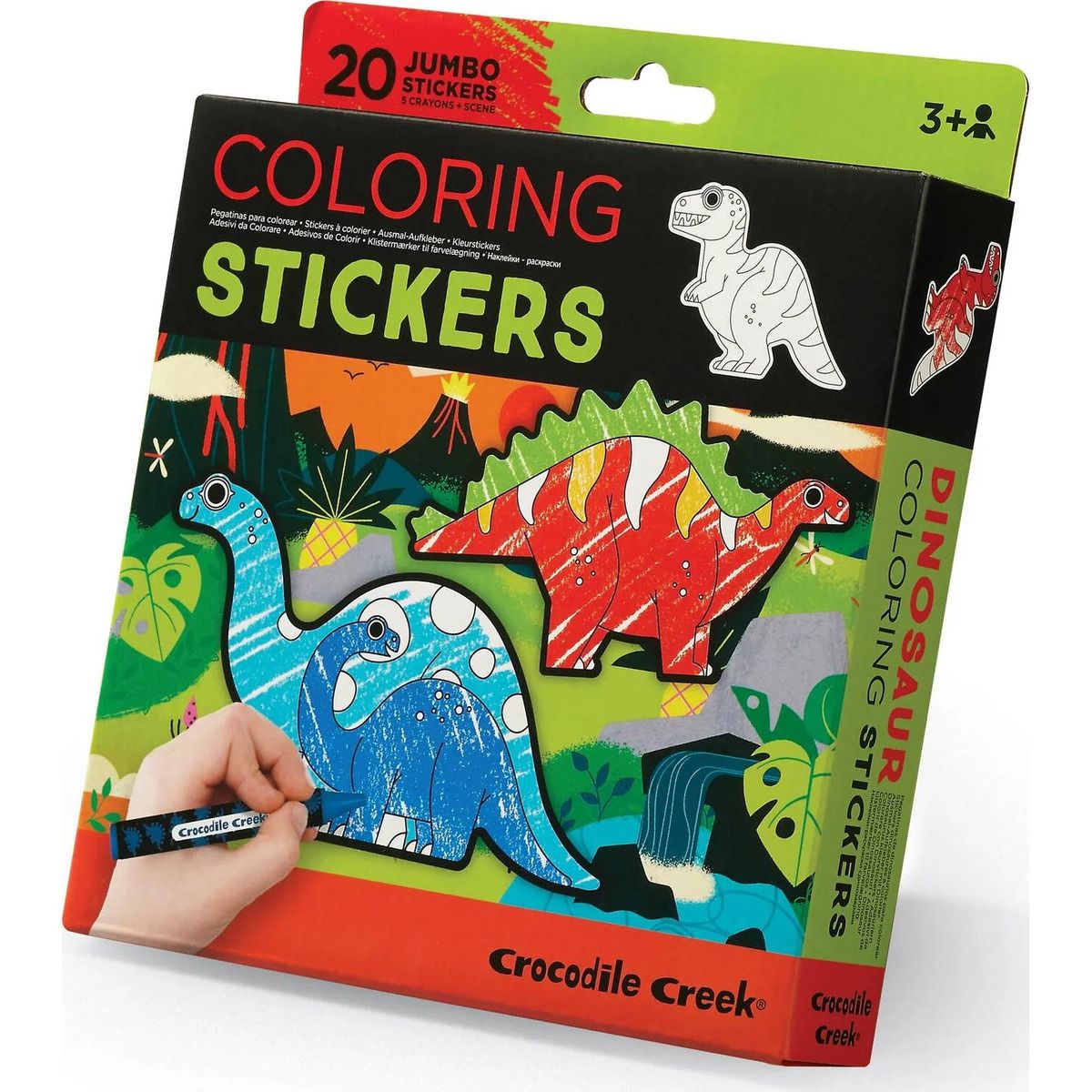 CROCODILE CREEK - Set Stickers Para Colorear De Dinosaurios Y Crayones Niños