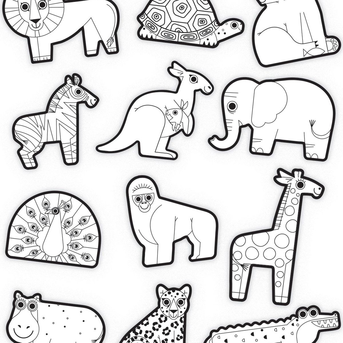 CROCODILE CREEK - Set Stickers Para Colorear De Animales de la selva Y Crayones Niños