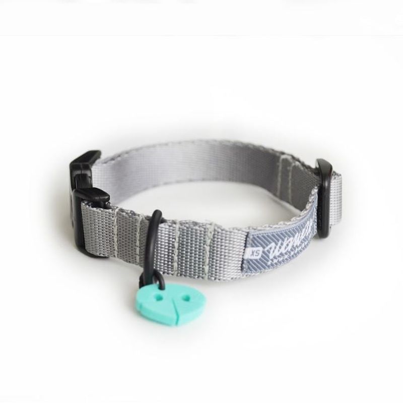 WAWAW - Collar para perro talla L unicolor gris  Wawaw