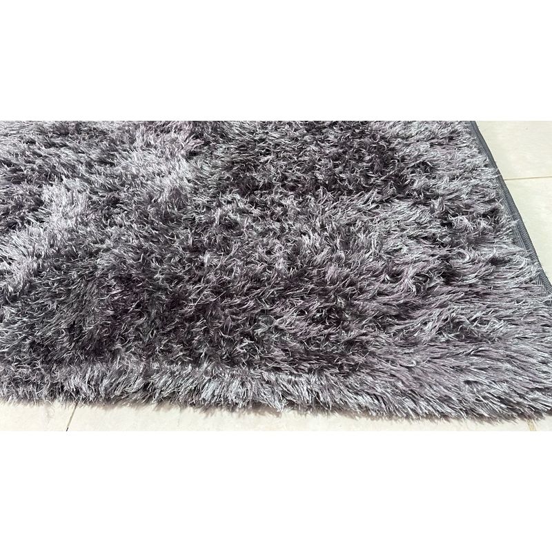 G HOME - Tapete alfombra peluda Gris Brillante 200x150cm Tipo Peluche