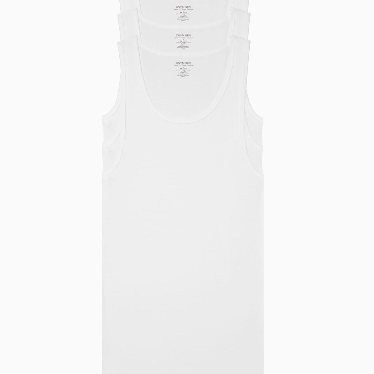 CALVIN KLEIN - Paquete De 3 Camisetas Blancas Sin Mangas Calvin Klein