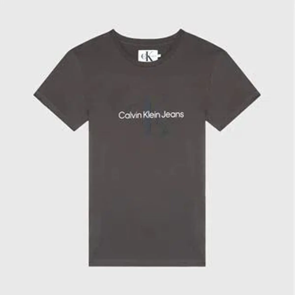 CALVIN KLEIN - Camiseta Gris De Algodón Con Logo Para Mujer