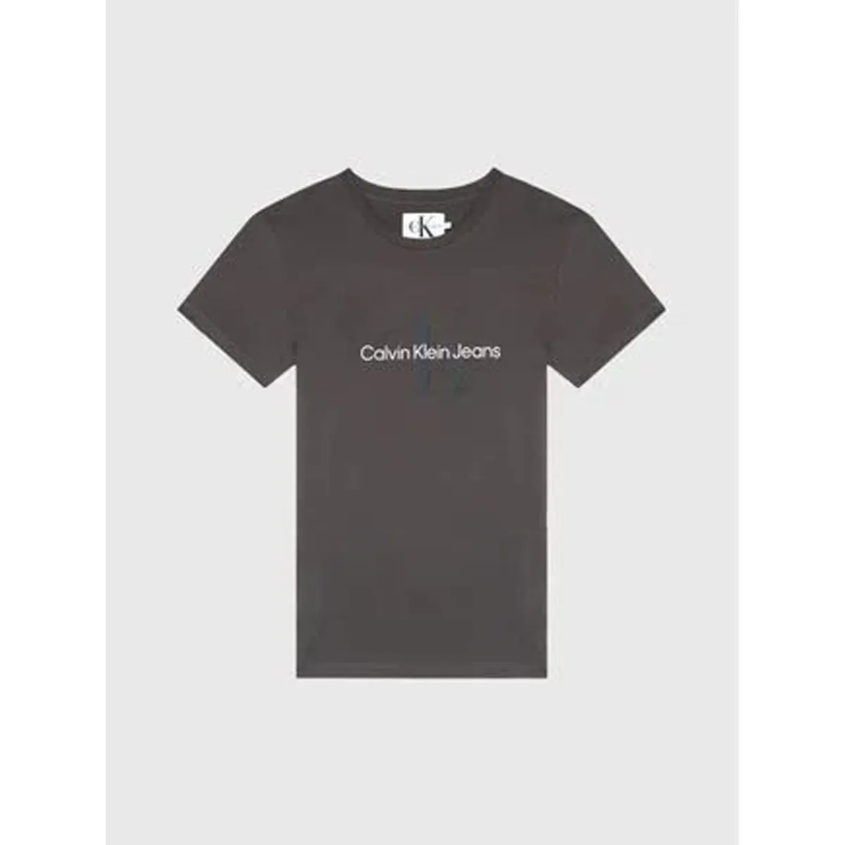 CALVIN KLEIN - Camiseta Gris De Algodón Con Logo Para Mujer