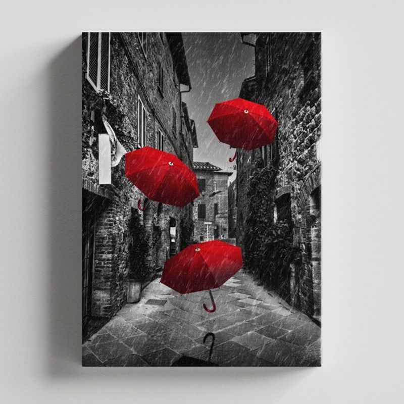 TAYRONA STORE - Cuadros Retablo Blanco Negro y Rojo 029 - 35x50cm