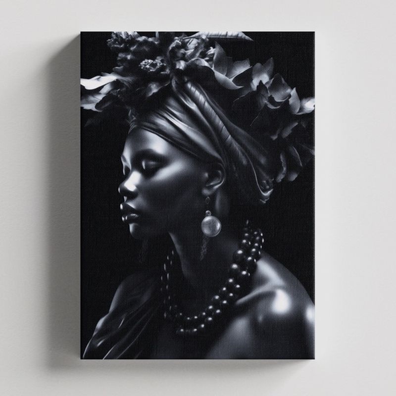 TAYRONA STORE - Cuadros Retablo Mujeres Africanas en Negro 023 - 35x50cm